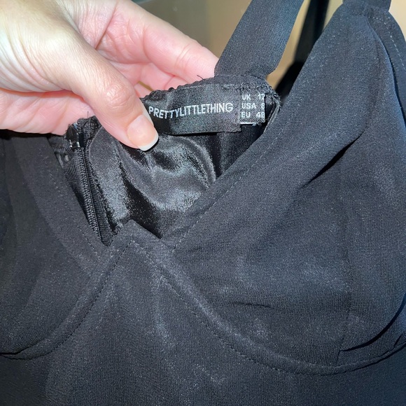 PrettyLittleThing | Dresses | Black Underwire Detail Draped Midi Dress |  Poshmark